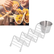 thooth gernie Taco Holder Stand  Stainless Steel Rack Tray with Sauce Cup Multifunctional Mexican Pa