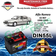 Münster Robust MF CMF DIN55 | DIN55L | 55559 (55AH) Car Battery Bateri Kereta for Alfa Romeo 33 907 