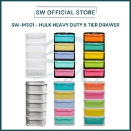 SWI HUGE Plastic Drawer Cabinet  5 Tier/ Plastic Cabinet/ Clothes Cabinet/ Storage Box/ Large capacity drawer M301