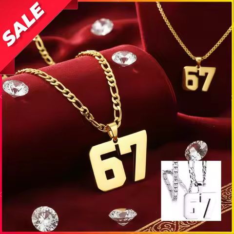 67 Necklace Six Seven Meme Pendant Novelty Number Jewelry Gift for Women & Men