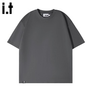 izzue | Loose Breathable Men Red Crew-neck Cotton T-Shirt 3P