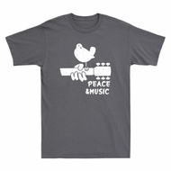Cotton Funny Men'S Woodstock Peace T-Shirt Vintage &amp; Music Music Festival Guitar
