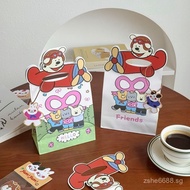 New cartoon self-standing packaging bags for baking nougat, scones, snowflake pastries, candies, and