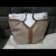 [全新] Saint Laurent YSL Y Tote 帆布拼皮革