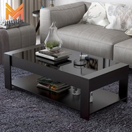 Modern Tea Table, Black Coffee Table Glass Economic Living Room Table , Small Household, Rectangular