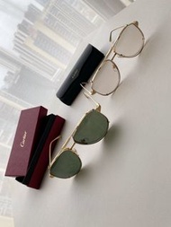 Cartier  CT0352S 新款兩用經典卡地亞山度士系列太陽鏡 飛行員款   尺寸：56-16-145(貨號：fyimfa)