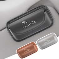 1pcs Durable Leather Car Sunglasses Clip Car Logo Glasses Case Ticket Card Holder for Jaguar XEL F-T