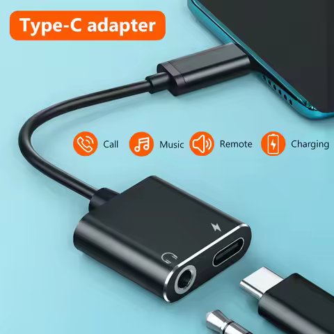 2 In 1 Usb Type C To 3.5mm Aux Adapter Headphone Adapter Usb-C Jack Audio Cable For HTC LG Motorola 