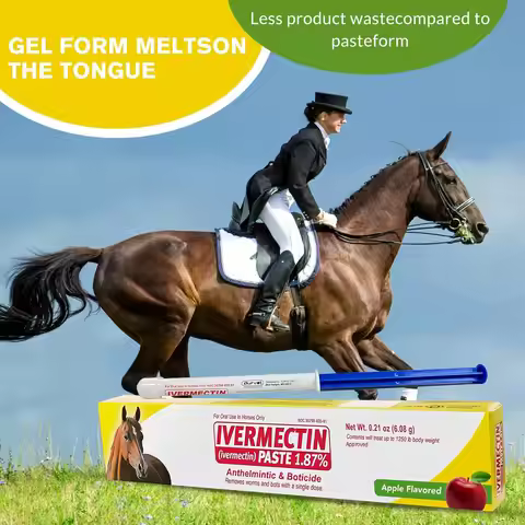 Apple Flavored Ivermectin Paste 1.87% Horse Dewormer, Equine Anthelmintic Wormer Paste, 0.21oz Singl
