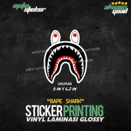 BAPE SHARK LOGO PRINT CUT STICKER