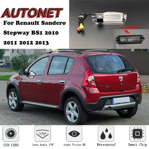 AUTONET Backup Rear View camera For Renault Sandero Stepway BS1 Hatchback 2010 2011 2012 2013 /parki