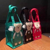 Starbucks Apron Bear Tote Bag Canvas Bag Vacuum Mug Bag