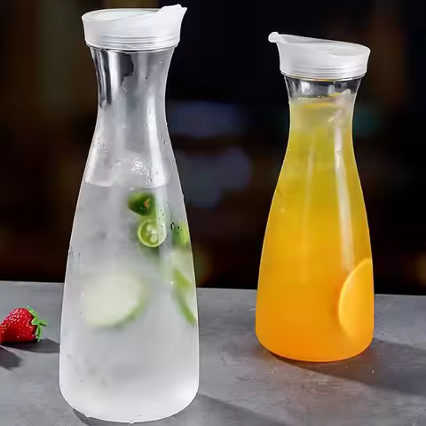 New Transparent Water Bottle Heat-resistant Plastic Juice Bottle Large Capacity Juice Cold Water Bot