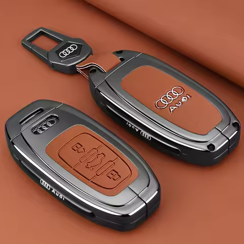 Leather Key Case Cover Shell Buckle Special Car Key Cover For Audi A1 A3 8V A4 B8 B9 A5 A6 C7 A7 A8 