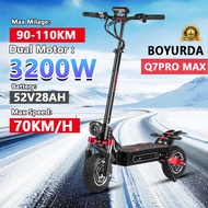 Boyueda Q7pro Max Escooters 3200w Dual Motor 52v28ah Smart App Bluetooth Connection Electric Scooter