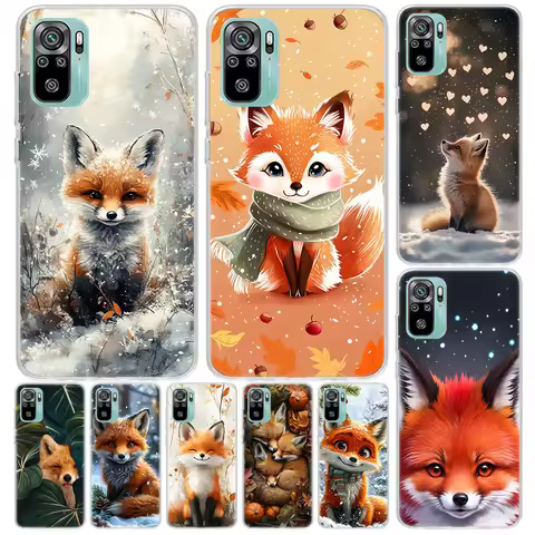 Animal Fox Cover For Xiaomi Redmi Note 10 9S 9 8T 8 Pro 7 5 Mi 9T 10T 11T 12T 11 12 Lite 12X A3 A2 A