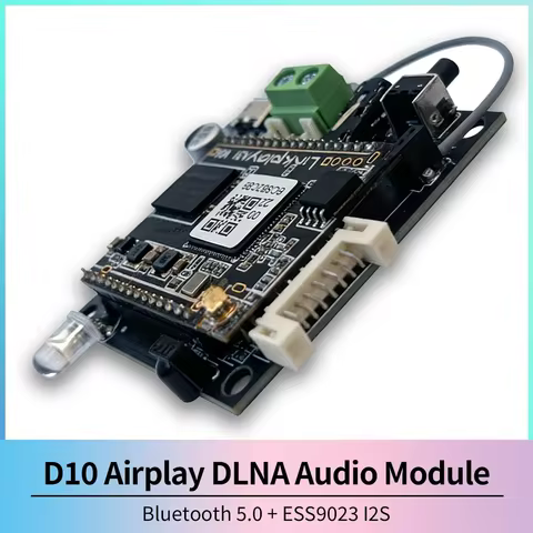 D10 Premium WiFi Bluetooth 5.0 Audio Receiver Module-ESS9023 I2S/Analog Output, Airplay & Supports A