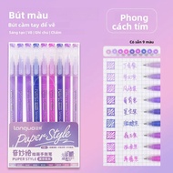 9 Cái/bộ Morandi Bút Gel Màu Nhiều Màu Mực Nghệ Thuật Đánh Dấu 0.5 Mm Mịn Điểm Lót Bút Dành Cho Học 