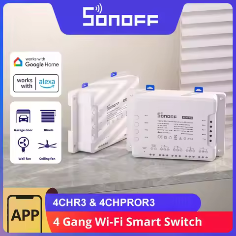 SONOFF 4CH PRO R3 4CHR3 4 Gang Wifi Smart Switch 433mhz RF Control Smart Home Support Alexa Google S