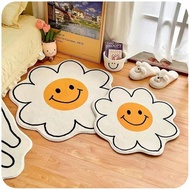 Korean Sunflower Rug Imitation Cashmere Rug Floral Rug Home Bedroom Living Room Non-Slip Rug