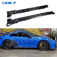 Carbon Fiber For Porsche 911 992 Car Side Skirts Rocker Panels Spolier Extension Accessories 2022+  