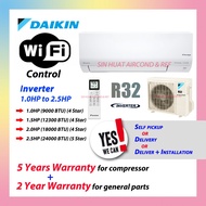 (Kedah &amp; Perlis) Inverter DAIKIN 1.0HP 1.5HP 2.0HP 2.5HP Inverter WIFI Air Conditioner Aircond Murah Wall  Smarto 5 star