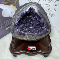 Super Purple Cute Peach-Shaped Amethyst Cave Top Uruguay Round ESPa+2.33kg ️ Symbiosis Melaleuca Colorful Agate Edge With Deep Money Lucky Fortune Attracting No
