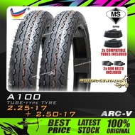 TAYAR KOMBO ARC-V TYRE A100 2.25-17 + 2.50-17 + TUBES 225-17 250-17 FOR DASH EX5 DREAM WAVE FUTURE LC135 SRL115