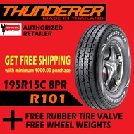 195R15C 8Ply Thunderer R101 Tires 106/104P (Thailand made)  Free Rubber Tire Valve and Wheel Weight