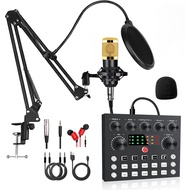 V8S Mobile Phone Sound Card English Podcasting Equipment Set bm800 Microphone Singing Mobile Phone F