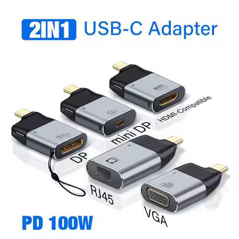 Gold plating USB C To HDMI /VGA/DP/RJ45/Mini DP HD Video Converter 4K USB Type C Adapter For MacBook
