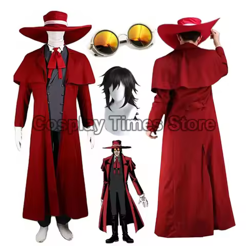 New Vampire Hunter Cosplay Hellsing Alucard Costumes Cool Man Suits Content Long Coat Best Outfits G