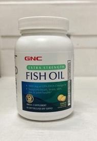 美國GNC lemon FISH OIL健安喜深海魚油軟膠囊60粒1000mg檸檬味魚油