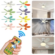 2 In 1 Ceiling Fans with LED Lights 6 Blades 3 Gear Adjustable for Garage Office