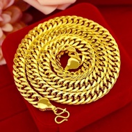 Men Classic Cuban Sand Gold Necklace Vietnam Gold Whip Boss Necklace