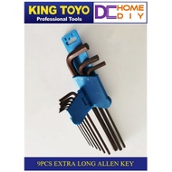 King Toyo 9 Pcs Extra Long Ball Point Hex Key Wrench Set STANLEY BONDHUS SATAGOOD M10 TOPTUL SATA IR