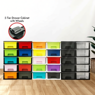 Tier Drawer Cabinet Abbaware with Black Frame/Laci Simpanan / Plastik Kabinet/Drawer Storage Cabinet