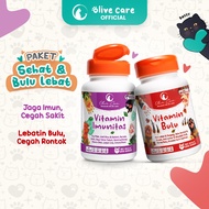 Olive Care Paket Vitamin Kucing IMUNITAS & BULU LEBAT Imunitas Tubuh Bulu Lebat Anti Jamur&Rontok