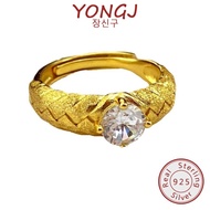 YONGJ 18K Middle Century Wheat Gold Ring Set With 1CT Moissanite Diamond
