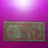 uang kuno 5 rupiah ris tahun 1950