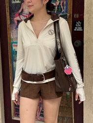 Robyn Summer Swing L/S tops - Brown/Navy (UPF50 protection & cool effect)