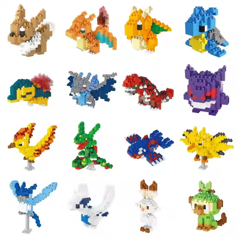Pokemon Small Blocks Nanoblock Charizard Kyogre Groudon Rayquaza Model Education Graphics Toys for K