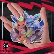 Pokemon Eevee Evolution Anime Game Hologram Sticker Waterproof Sticker