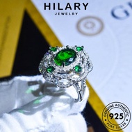 HILARY JEWELRY Accessories Women Original Korean Creative Ring 925 Flowers 純銀戒指 Silver Emerald For Perak Adjustable Sterling Cincin Perempuan R2004