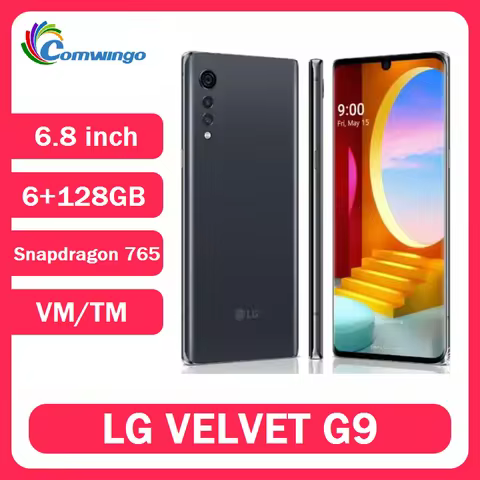 Original Unlock LG VELVET G9 5G 6.8inch NFC 6GB RAM 128GB Storage 48MP Dual Camera Octa Core Snapdra