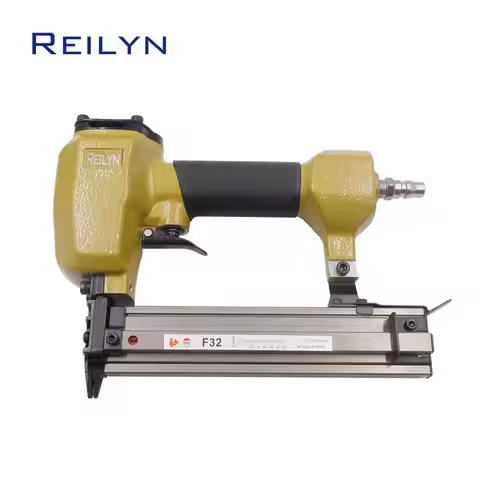 Reilyn 18Ga Air Brad Nailer F32 Pneumatic Finish Stapler 10-32mm Framing Nail Gun for Upholstery Sof