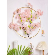 Musim Bunga Sakura 50cm Seni Besi Bunga Sakura Tiruan Hiasan Dinding Latar Belakang Ruang Tamu Hiasa
