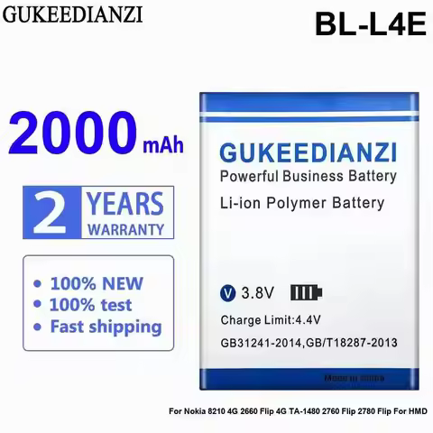 Mobile Phone Battery BL-L4E 2000mAh For Nokia 8210 4G 2660 Flip 4G TA-1480 2760 Flip 2780 Flip For H
