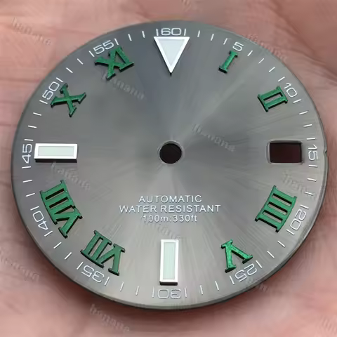 29mm Roman ice blue green luminous dial of the NH35 is suitable as a repair accessory for NH35/36 mo