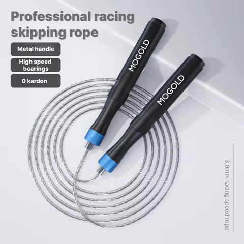MOGOLD Professional Speed Jump Rope with Metal Handles, High-speed Bearings & Zero Jamming, 3.0mm Ra